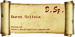 Durst Szilvia névjegykártya